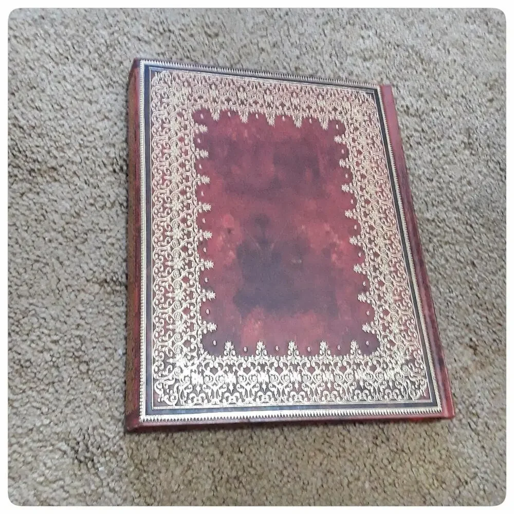 Red Journal Bound Notebook with Gold Embossed Detail Spiritual Stationary Book
